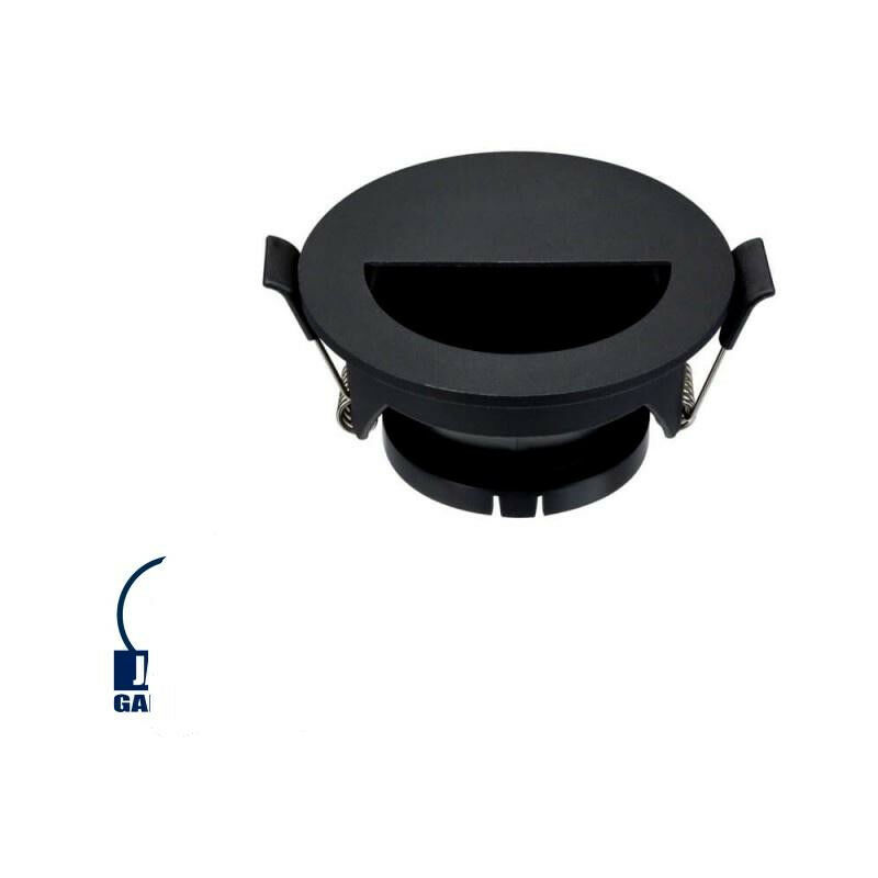 Image of Supporto a punto nero rotondo nero Ø83mm 1xgu10 max 35W con riflettore a metà round: inclinazione