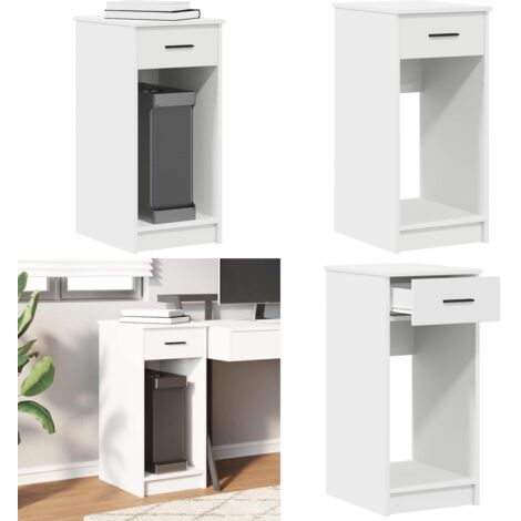 Supporto a Torre per Computer con Cassetto Bianco 35x45x77 cm - Armadio per computer - Cassetto per computer