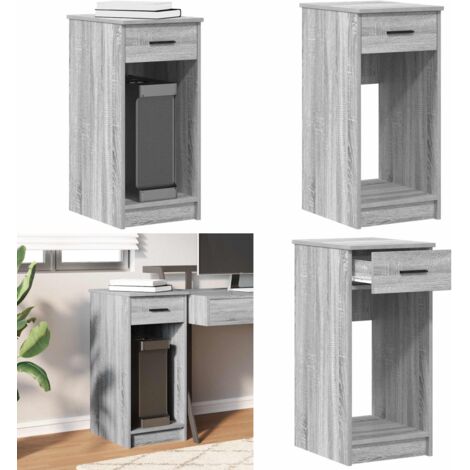 Supporto a Torre per Computer con Cassetto Grigio 35x45x77 cm - Armadio per computer - Cassetto per computer