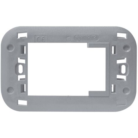 Supporto adattatore per placca Bticino AXOLUTE, grigio metallizato chiaro lucido NA687
