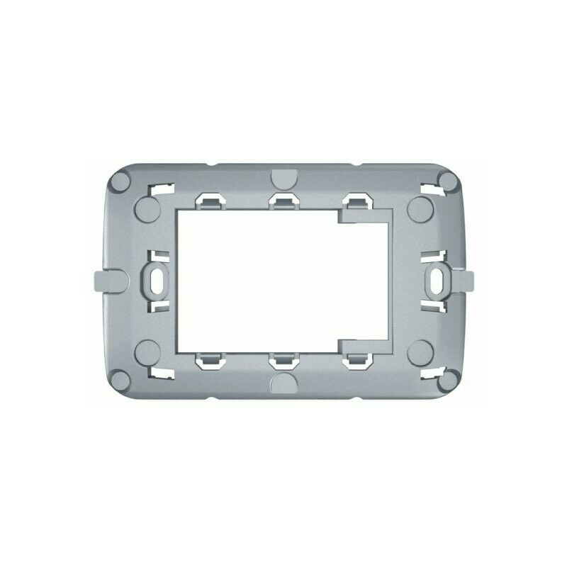 Supporto adattatore per placca vimar plana silver grigio metal chiaro lucido NA696 - Aertecnica