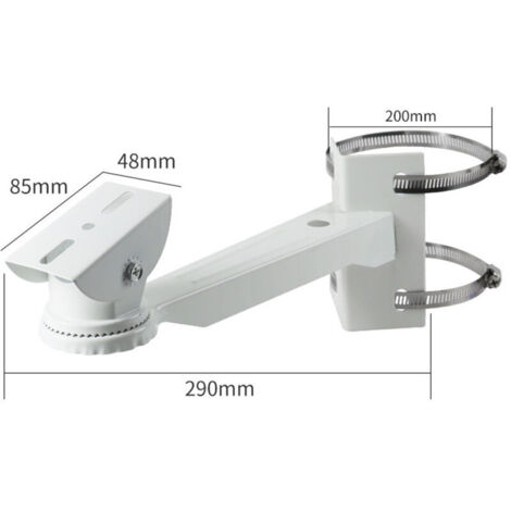 Supporto angolare per telecamera di sorveglianza esterna, staffa in metallo massiccio con 2 anelli verticali, montaggio su palo per telecamere di sicurezza, telecamere di videosorveglianza, pannelli s