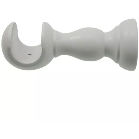 supporto aperto per bastone ø23mm con viti e tasselli - colore bianco.
