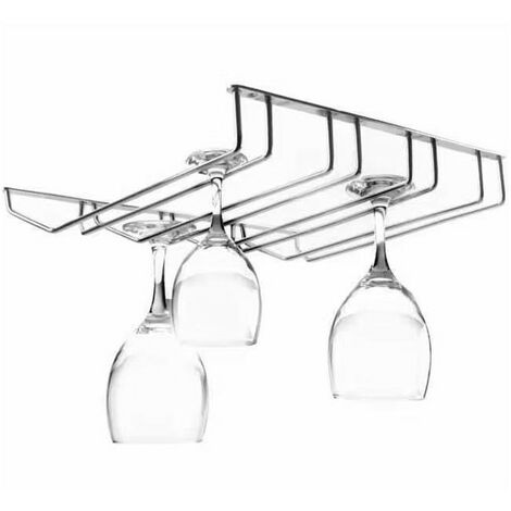 Supporto appendiabiti cromato quadruplo per bicchieri 34 x 40 cm.