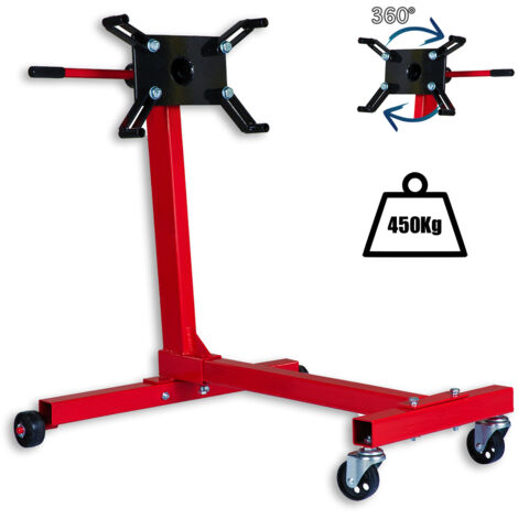 SUPPORTO BLOCCO CAVALLETTO SOSTEGNO MOTORE 450KG STRUTTURA ACCIAIO AUTO OFFICINA GARAGE