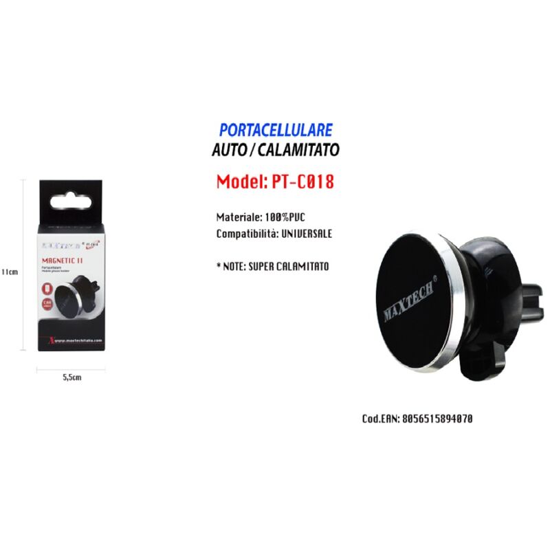 Image of Trade Shop - KALAMITATO AUTO UNIVERSALE FÜR SMARTPHONE PORTACELLULARE MAXTECH PT-C018 -