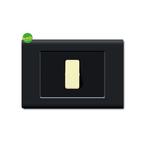 Supporto centrato 2 posti 3 moduli tond - q nero