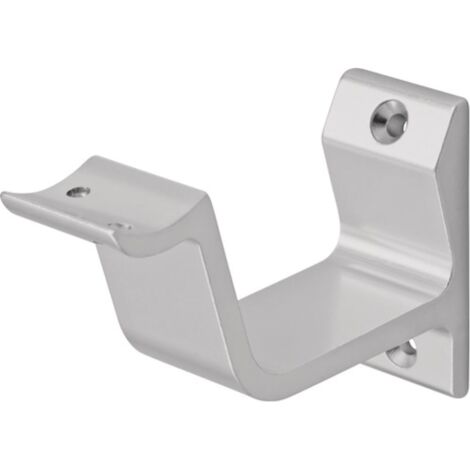Supporto corrimano 3552 alluminio, argento, anodizzato, supporto HERMETA curvo