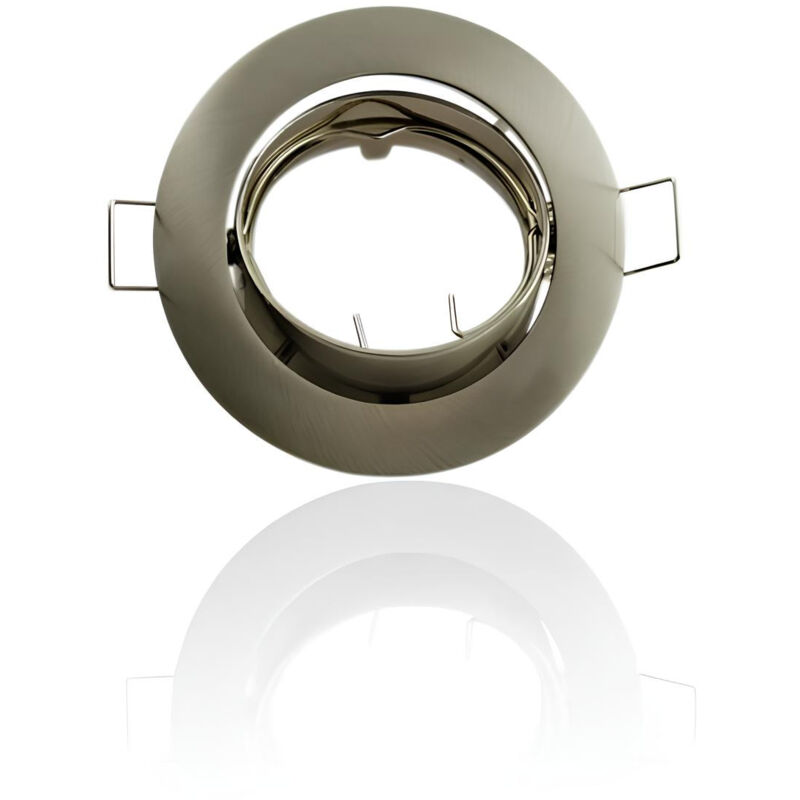 Image of Supporto da incasso tondo orientabile. Alluminio spazzolato GU10 - Alluminio satinato - Alluminio satinato