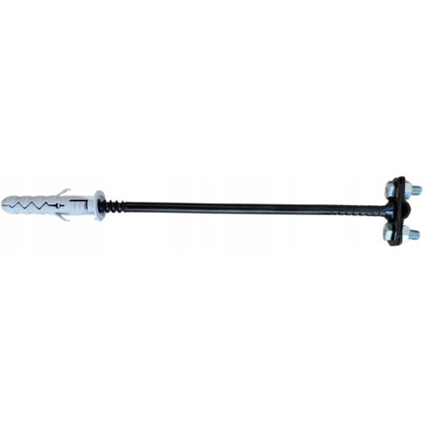 Supporto da parete antifulmine per terminali aerei e cavi Fi 12 L -200mm NERO