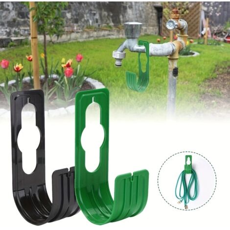 Supporto da parete in ABS per tubo da giardino - Set da 2 (1 verde + 1 nero)-lsw
