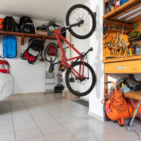 Supporto da parete nero per biciclette - set da 6