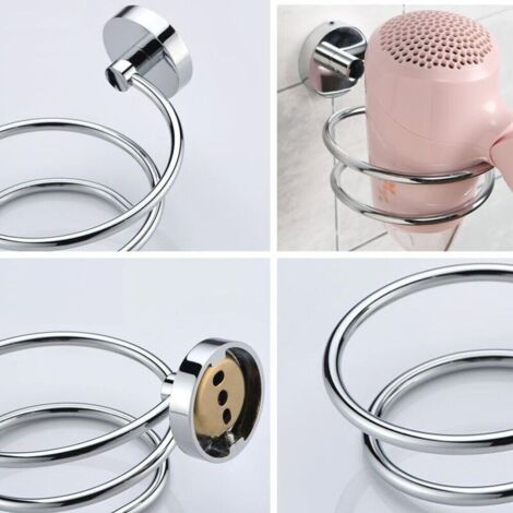 Supporto da parete per asciugacapelli, 10585130mm, supporto/porta asciugacapelli in acciaio inox 304, accessori per il bagno