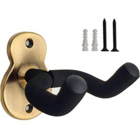 Supporto da parete per chitarra KZQ, confezione da 2, gancio da parete sicuro ed elegante per chitarre acustiche ed elettriche (confezione da 2), bronzo