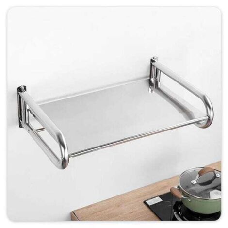 Supporto da parete per microonde in acciaio inox rinforzato per cucina e ristorante, pratico ripiano, 4536,5 cm