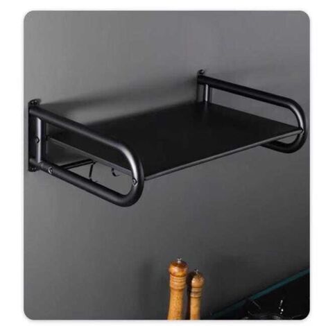 Supporto da parete per microonde in acciaio inox rinforzato per cucina e ristorante, pratico ripiano (56  36,5 cm)