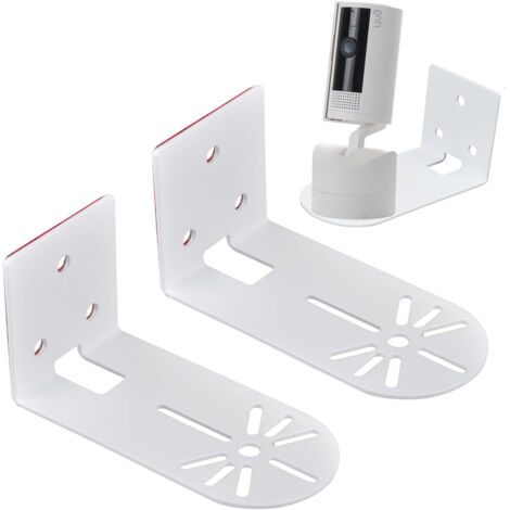 Supporto da parete per telecamere di sorveglianza, confezione da 2, montaggio adesivo senza foratura, compatibile con mini Pan Tilt, telecamera da interno, supporto per telecamera da esterno