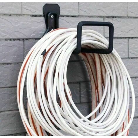 Supporto da parete per tubo da giardino - Avvolgitubo in ferro battuto, nero