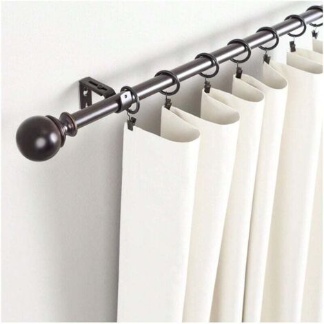 Supporto da parete regolabile per asta per tende, set da 2, nero