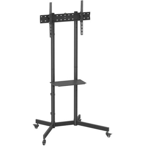 Supporto da pavimento deAisens FT70TE-333 ruote inclinabili in acciaio nero per TV 37-70" fino a 45kg