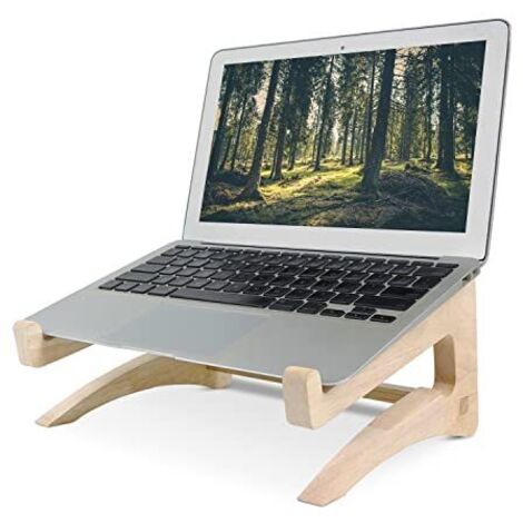 Supporto da scrivania con supporto per laptop in legno integrato