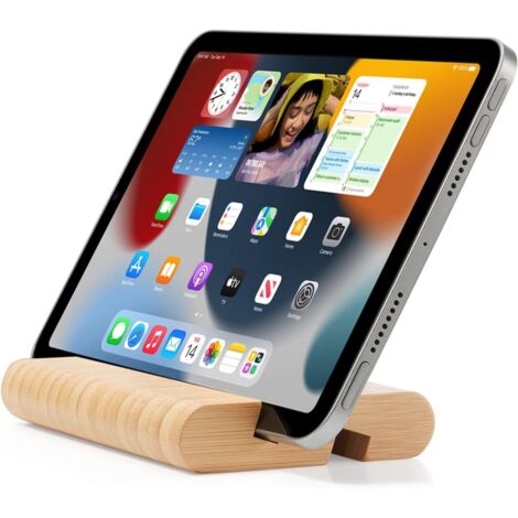 Supporto da scrivania in bambù per tablet e cellulare, per iPhone, iPad, tablet e tutti i telefoni