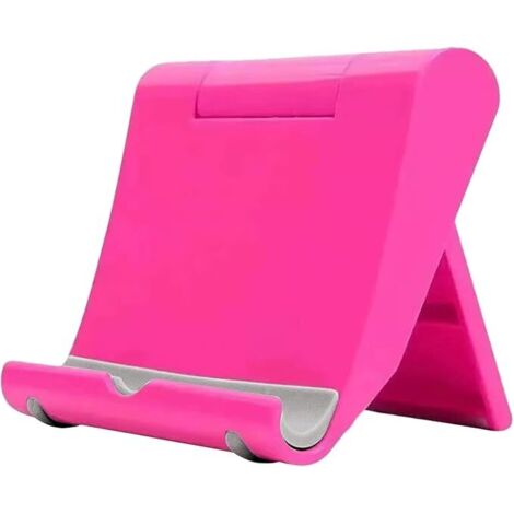 Supporto da scrivania per telefono, 2 pezzi, supporto pieghevole per tablet e cellulare, struttura robusta, tavolo regolabile per smartphone, casa, ufficio, accessori da viaggio, rosa