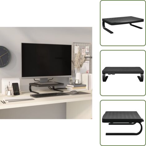 Supporto da scrivania - vidaXL Supporto per Monitor Nero 37x28x11,5 cm - Supporto per schermo moderno