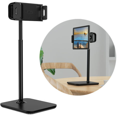 Supporto da tavolo telescopico per telefono e tablet, larghezza 135-230 mm, nero