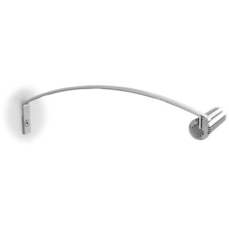 Supporto di montaggio per profilo per nastro LED in alluminio rotondo - per armadio - argento