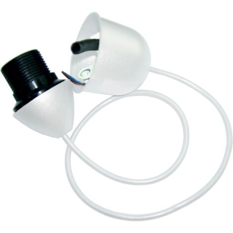 Supporto di plastica con presa E27, lunghezza 60cm, 2x0.75mm2, bianco