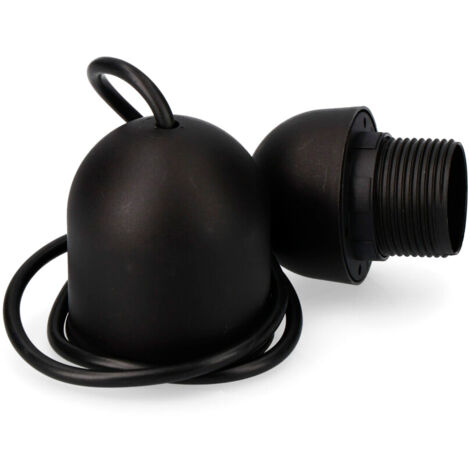 Supporto di plastica con presa E27, lunghezza 60cm, 2x0.75mm2, nero