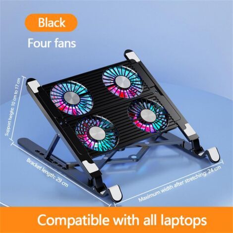Supporto di raffreddamento per laptop silenzioso e regolabile, supporto di raffreddamento per laptop pieghevole