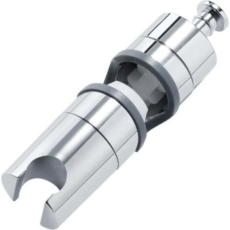Supporto doccia regolabile 18-25 mm, supporto doccia cromato per soffione doccia con pulsante laterale e cuscinetto in gomma extra argento