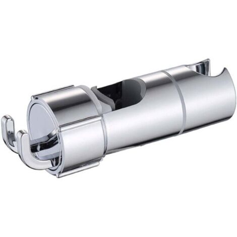 Supporto doccia regolabile con 2 ganci, supporto universale per soffione doccia per aste doccia da 18-25 mm, supporto per doccetta in ABS cromato, facile installazione