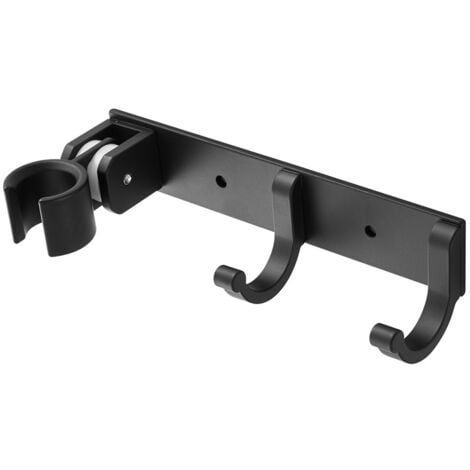 Supporto doccia universale con 2 ganci, supporto doccia regolabile in alluminio da parete, supporto doccia autoadesivo per tubi doccia