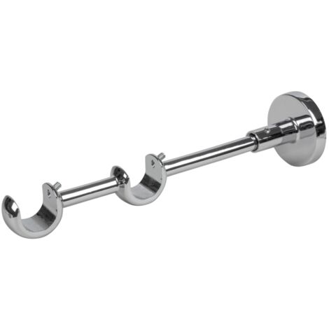 supporto doppio 20 cm cromo per tubo tenda diametro 20 mm