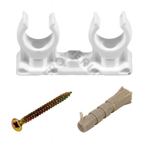 Supporto doppio per tubo da 20 mm - set da 5