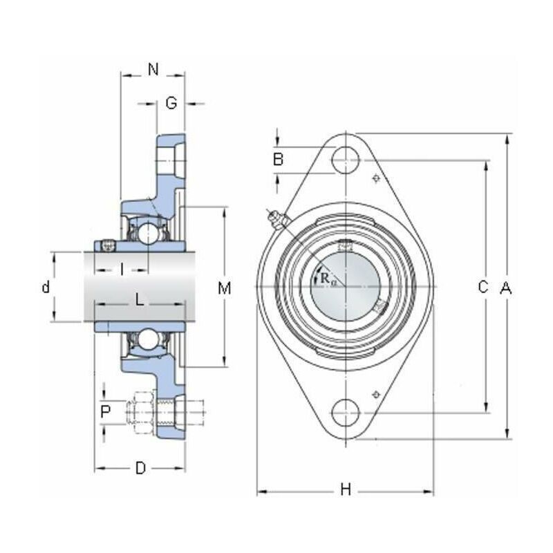 Supporto dritto auto-allineante fytb 25 tf skf, ø