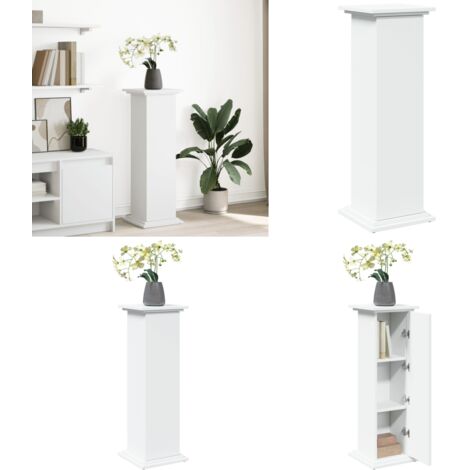 Supporto Espositivo Portaoggetti Bianco 31x30x90 cm Truciolato - Mobile portaoggetti - Espositore a colonna