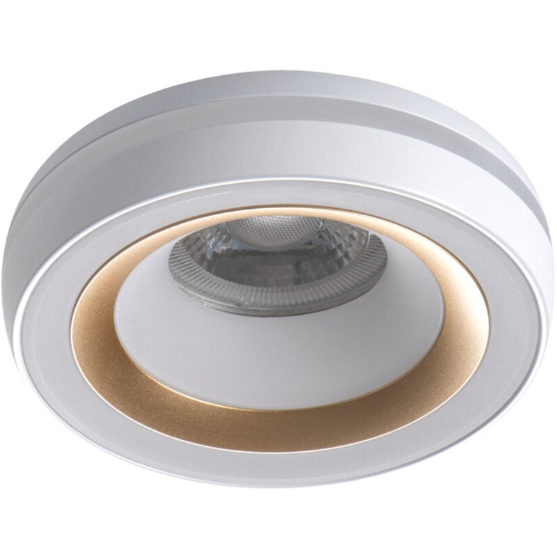 Supporto Faretto Incasso a Soffitto Bianco/Oro ø