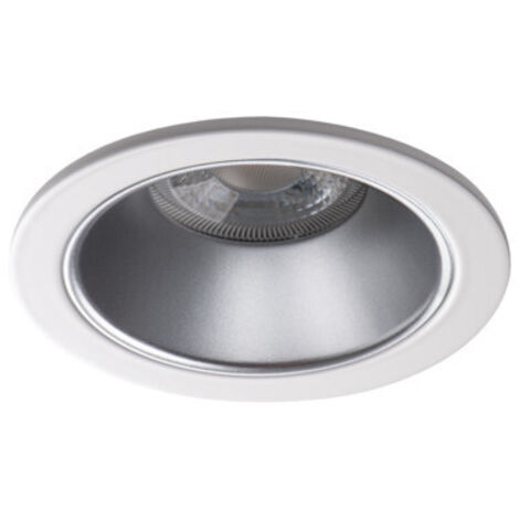 Supporto Faretto da Incasso LED 10W AC/DC12V-AC220-240V GU5.3/GU10 Ø89mm Silver - foratura Ø75mm