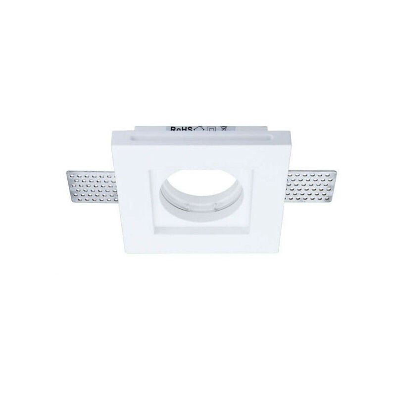 Image of Optonica - Supporto faretto da incasso piatto quadrato bianco larghezza 100 mm 1xGU10 max 35 w