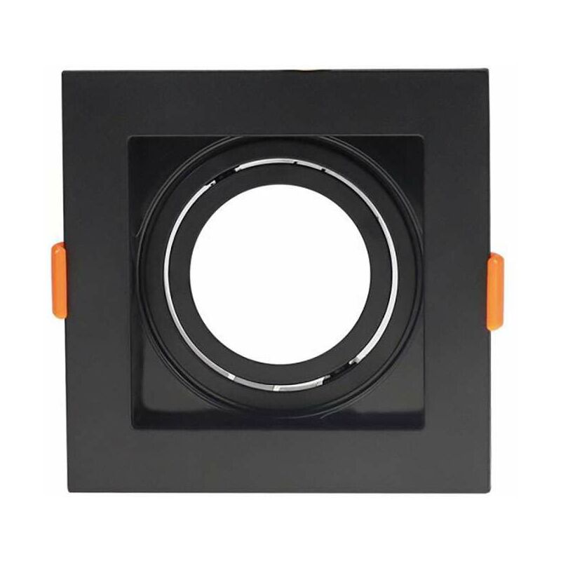 Image of Optonica - Supporto Faretto Incasso Fisso GU10/MR16 Quadrato Nero 102x102mm Max 35W