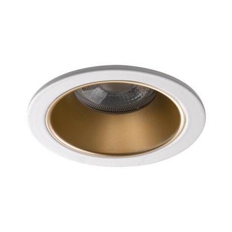 KANLUX Supporto Faretto LED da Incasso 10W AC/DC12V-AC220-240V GU5.3/GU10 Ø89mm Oro/Bianco - foratura Ø75mm