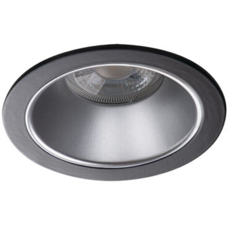 Supporto Faretto LED da Incasso a Soffitto 10W AC/DC12V-AC220-240V GU5.3/GU10 Ø89mm IP20 Silver/Nero - foratura Ø75mm