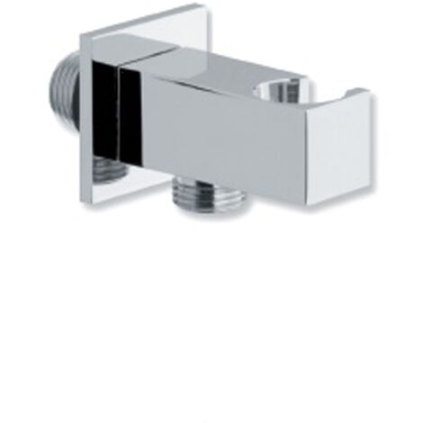 Supporto Doccetta Con Presa Acqua.Supporto Fisso Doccia Con Presa Acqua Quadro Ottone Cromato Duplex Incasso Dp 3064