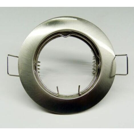 Supporto fisso per faretti a led GU10 ad incasso tondo nichel per cartongesso nichelato