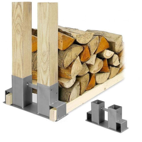 Supporto impilabile in legno argentato in set da 2