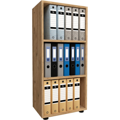Supporto in legno VCM  File Cabinet salvaspazio  Dimensioni ca. A. 108 x L. 49 x T. 32 cm  Mensola elegante  Scaffale ufficio – Ulas 3f (quercia al miele)